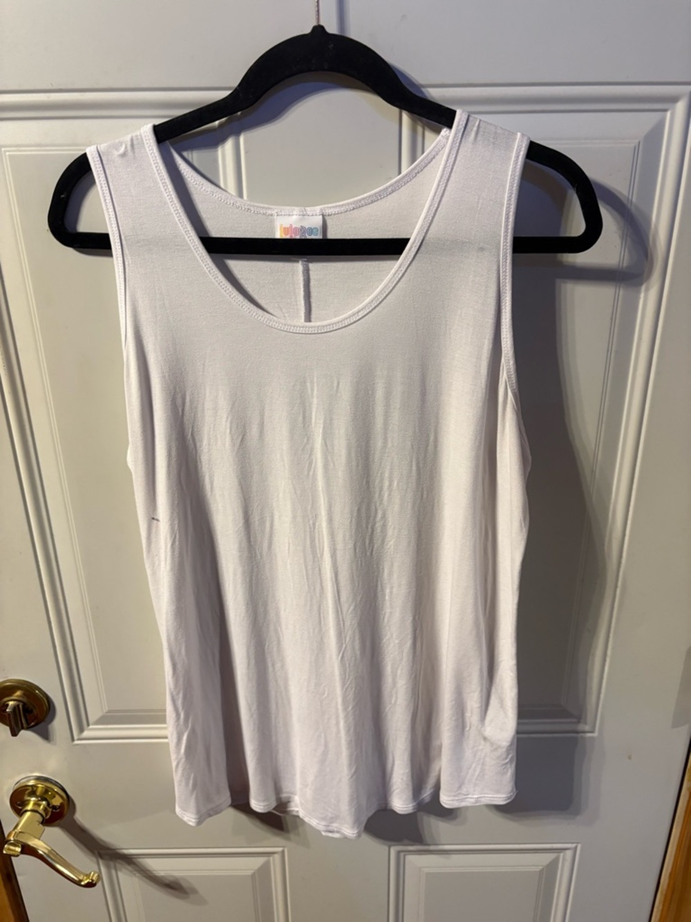 LuLaRoe XL White Tank Top Sleeveless Basic Stretch Casual